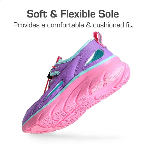 Boys & Girls Closed-Toe Athletic Sport Sandals - PURPLE PINK BLUE - 2